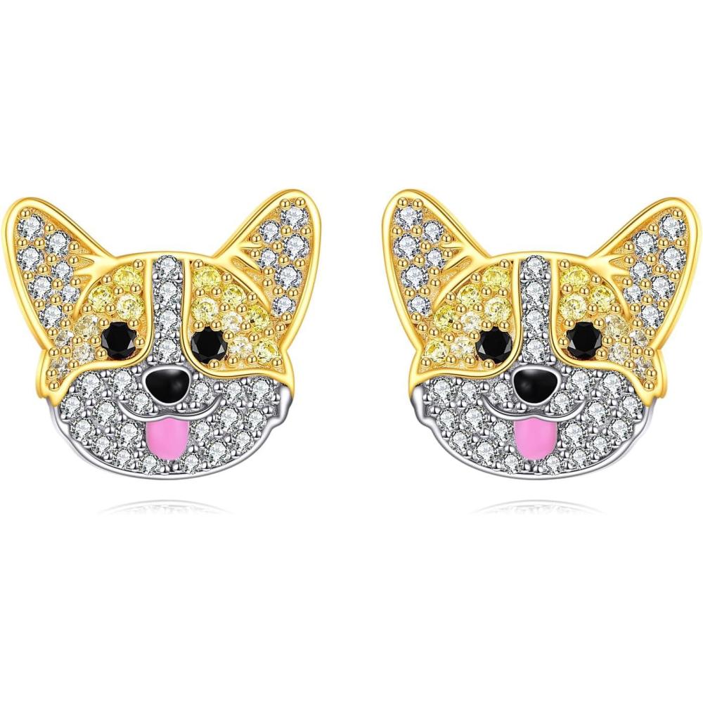 image:imageYFN Dog Stud Earrings Sterling Silver Dog Breed Earrings Jewelry Puppy Gifts for WomenCorgi