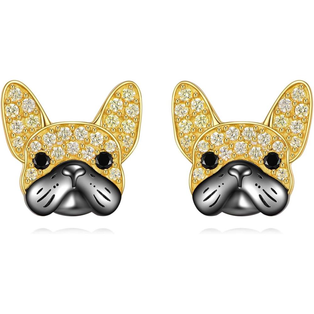 image:imageYFN Dog Stud Earrings Sterling Silver Dog Breed Earrings Jewelry Puppy Gifts for WomenFrench Bulldog