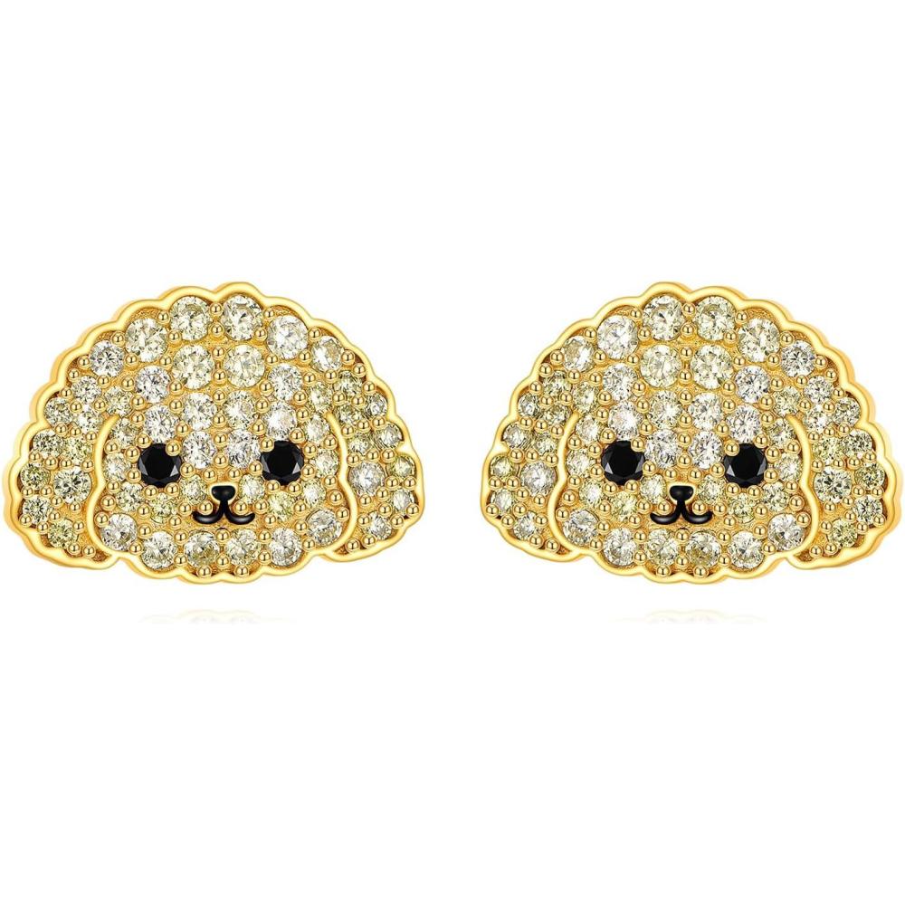 image:imageYFN Dog Stud Earrings Sterling Silver Dog Breed Earrings Jewelry Puppy Gifts for WomenPoodle