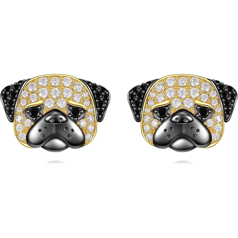 image:imageYFN Dog Stud Earrings Sterling Silver Dog Breed Earrings Jewelry Puppy Gifts for WomenPug