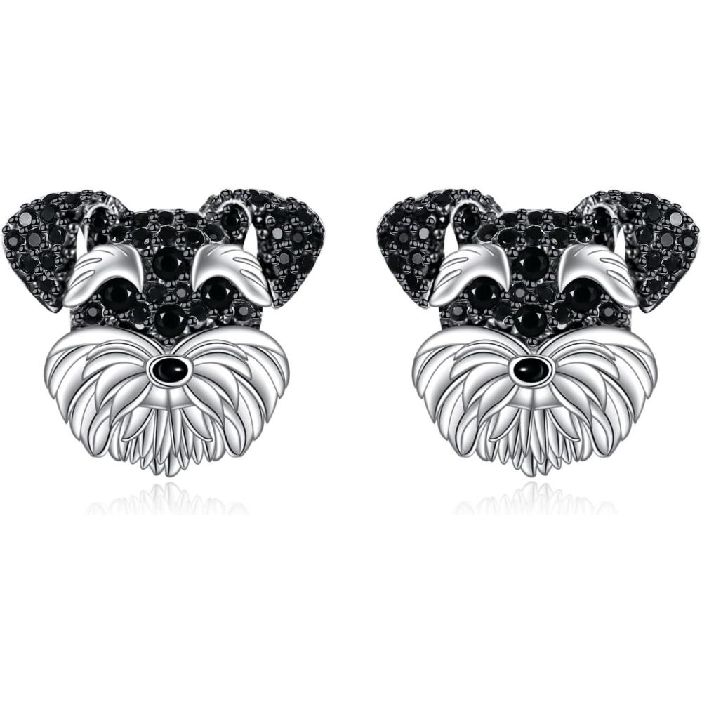 image:imageYFN Dog Stud Earrings Sterling Silver Dog Breed Earrings Jewelry Puppy Gifts for WomenSchnauzer