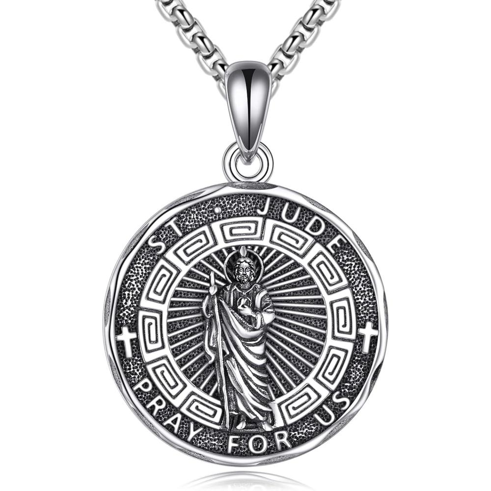 image:imageYFN Patron Saint Necklace Sterling Silver Amulet Medal Pendant Religious Protector Jewelry Gifts for Women Men03 St Jude