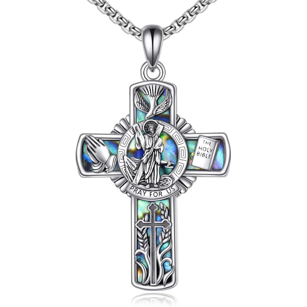image:imageYFN Patron Saint Necklace Sterling Silver Amulet Medal Pendant Religious Protector Jewelry Gifts for Women Men07 St Andrew Cross