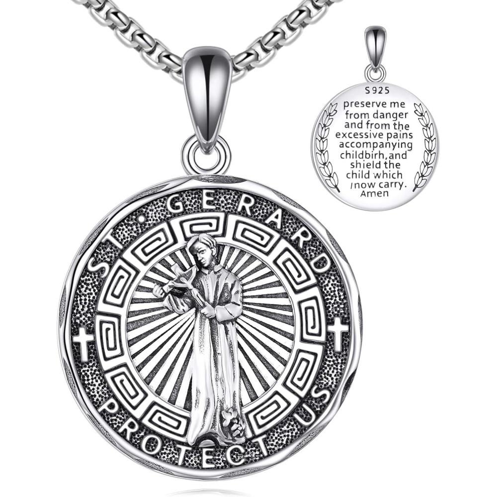 image:imageYFN Patron Saint Necklace Sterling Silver Amulet Medal Pendant Religious Protector Jewelry Gifts for Women Men16 St Gerard