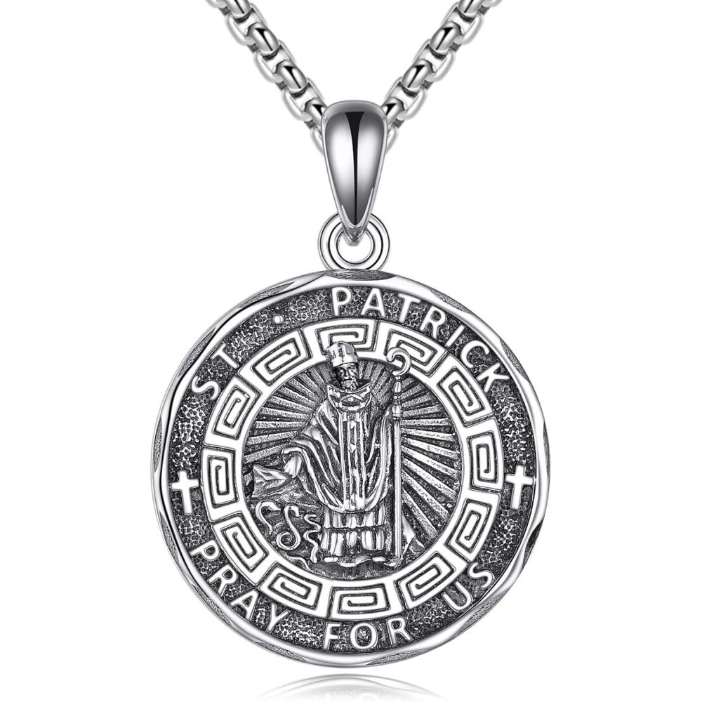 image:imageYFN Patron Saint Necklace Sterling Silver Amulet Medal Pendant Religious Protector Jewelry Gifts for Women Men20 St Patrick