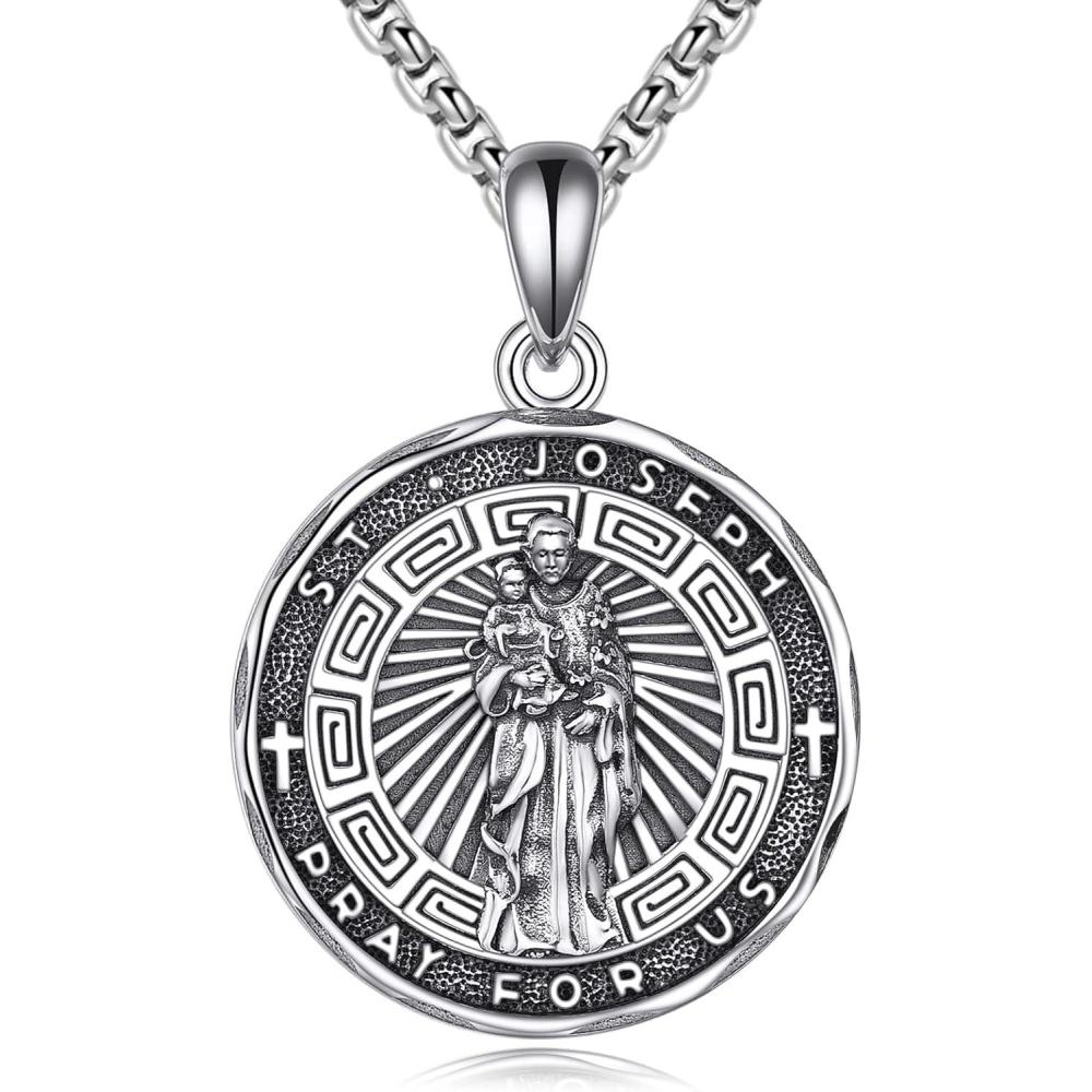 image:imageYFN Patron Saint Necklace Sterling Silver Amulet Medal Pendant Religious Protector Jewelry Gifts for Women Men22 St Joseph