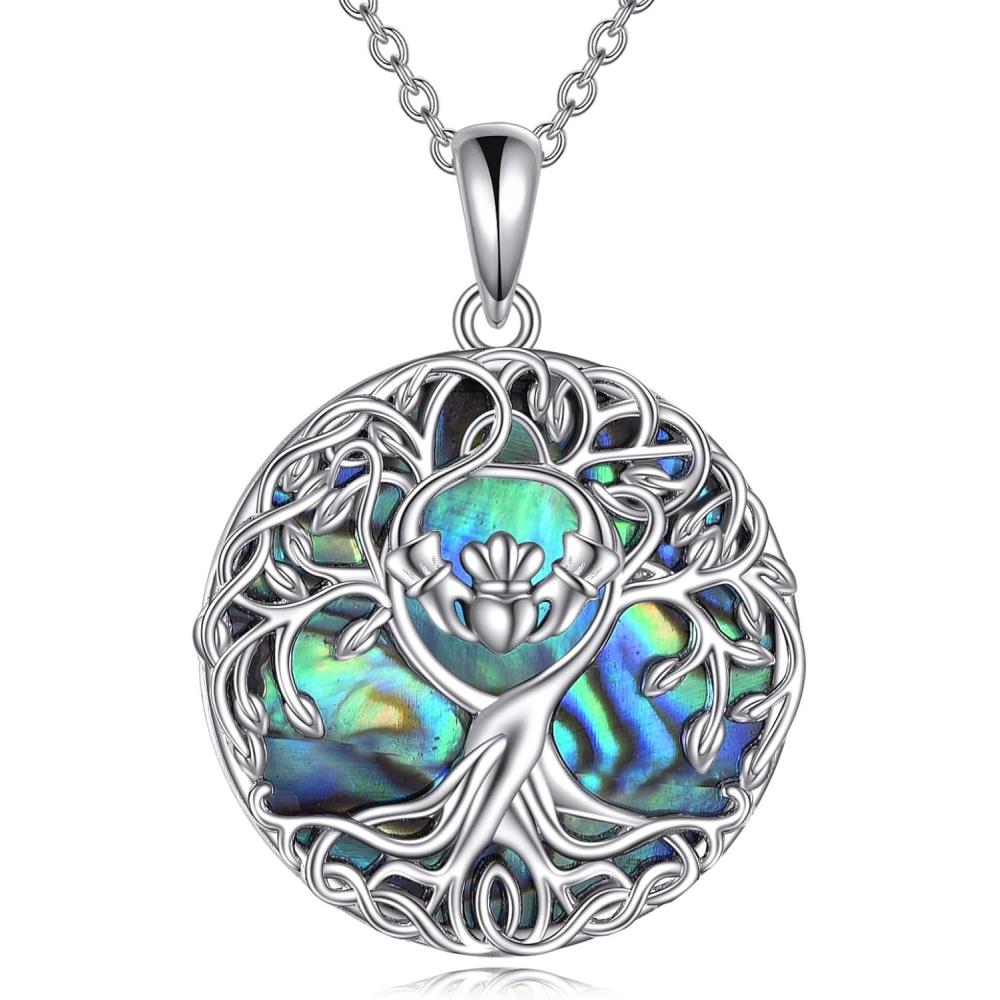 image:imageYFN Tree of Life Necklace Sterling Silver Celtic Knot Tree Pendant Jewelry Gifts for Women MenCladdagh