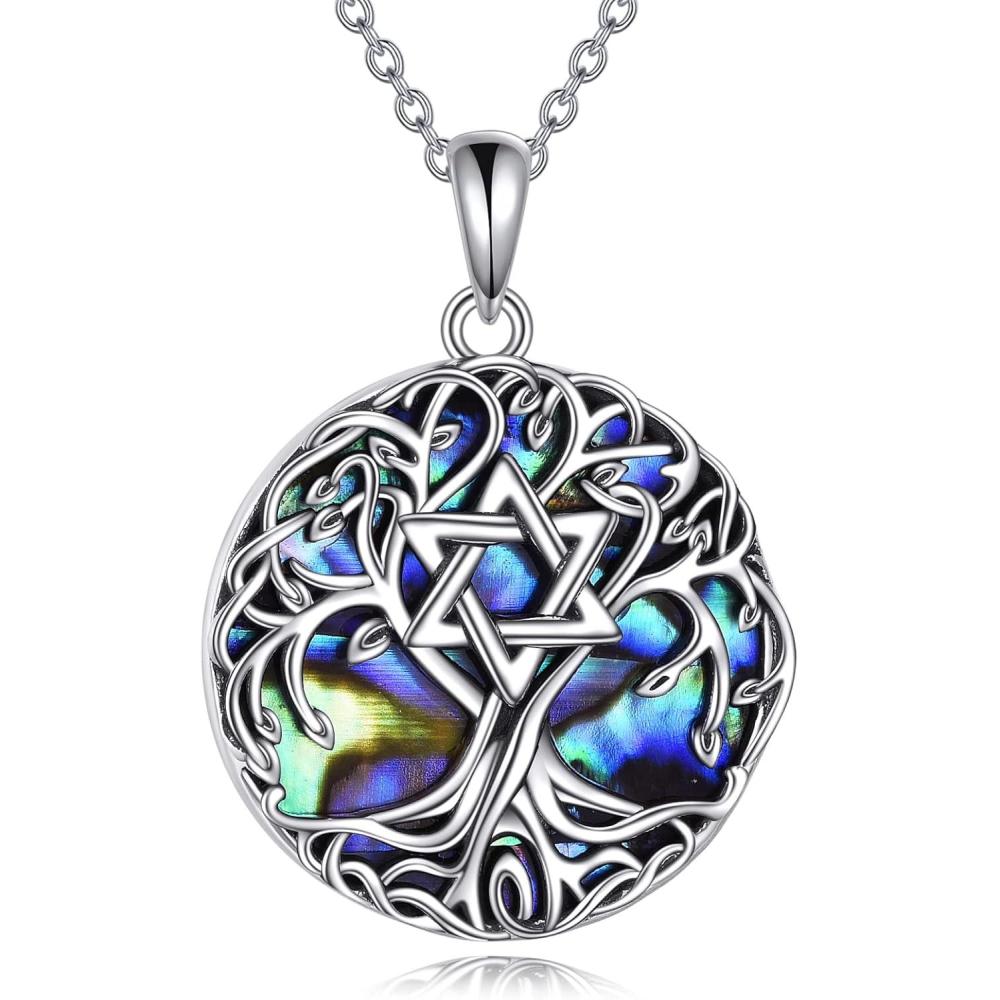 image:imageYFN Tree of Life Necklace Sterling Silver Celtic Knot Tree Pendant Jewelry Gifts for Women MenStar of David