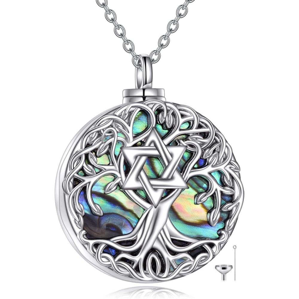 image:imageYFN Tree of Life Necklace Sterling Silver Celtic Knot Tree Pendant Jewelry Gifts for Women MenStar of David Urn