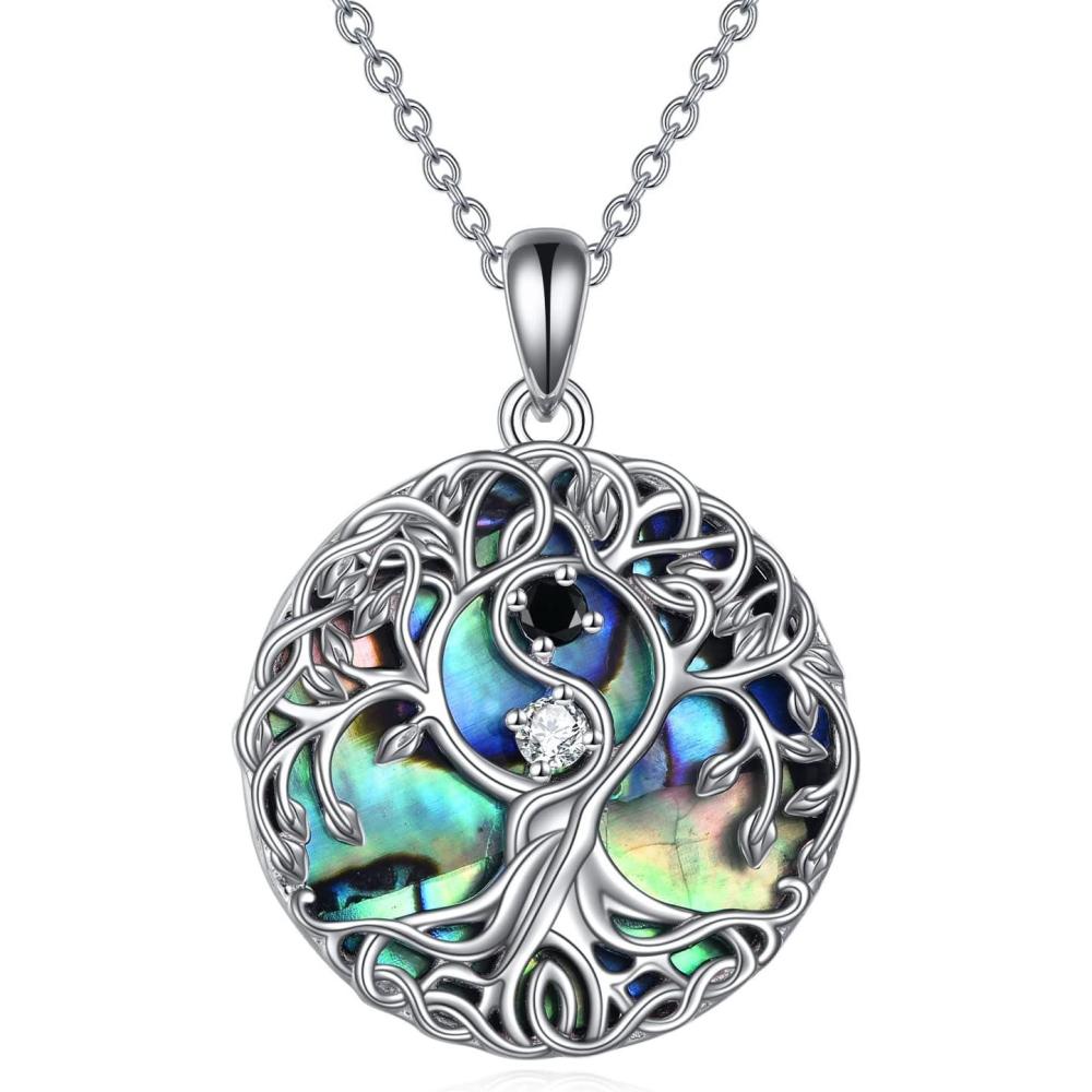 image:imageYFN Tree of Life Necklace Sterling Silver Celtic Knot Tree Pendant Jewelry Gifts for Women MenYin Yang