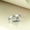 AXELUNA 925 Sterling Silver Ring I am Enough Adjustable Rings for Women (Silver, 7)(Silver)