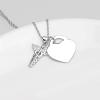 YFN 925 Sterling Silver Caduceus Angel Nursing Themed Pendant Necklace 18″(A Caduceus Necklace)