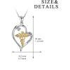YFN 925 Sterling Silver Caduceus Angel Nursing Themed Pendant Necklace 18″(Live Love Heal Necklace)