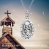 YFN 925 Sterling Silver Patron Saint Medal Necklace Amulet Necklace Protection Jewelry for Women and Men(with Gift Box)(A01 St. Christopher)