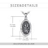 YFN 925 Sterling Silver Patron Saint Medal Necklace Amulet Necklace Protection Jewelry for Women and Men(with Gift Box)(A02 St. Christopher)