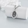 YFN 925 Sterling Silver Patron Saint Medal Necklace Amulet Necklace Protection Jewelry for Women and Men(with Gift Box)(A02 St. Christopher)