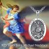 YFN 925 Sterling Silver Patron Saint Medal Necklace Amulet Necklace Protection Jewelry for Women and Men(with Gift Box)(B01 St. Michael)
