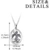 YFN 925 Sterling Silver Patron Saint Medal Necklace Amulet Necklace Protection Jewelry for Women and Men(with Gift Box)(B02 St. Michael)