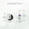 YFN Birth Month Flower Drop Dangle Earrings S925 Sterling Silver Birthday Jewelry Gifts for Women(Drop-Aug.Poppy Earrings)