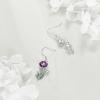 YFN Birth Month Flower Drop Dangle Earrings S925 Sterling Silver Birthday Jewelry Gifts for Women(Drop-Aug.Poppy Earrings)