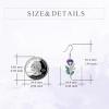 YFN Birth Month Flower Drop Dangle Earrings S925 Sterling Silver Birthday Jewelry Gifts for Women(Drop-February-Violet Earrings)