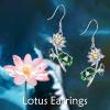 YFN Birth Month Flower Drop Dangle Earrings S925 Sterling Silver Birthday Jewelry Gifts for Women(Drop-July Lotus Flower Earrings)