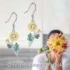 YFN Birth Month Flower Drop Dangle Earrings S925 Sterling Silver Birthday Jewelry Gifts for Women(Drop-Nov. Chrysanthemum Earrings)