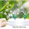 YFN Birth Month Flower Drop Dangle Earrings S925 Sterling Silver Birthday Jewelry Gifts for Women(May-Lily Of The Valley)