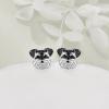 YFN Dog Stud Earrings Sterling Silver Dog Breed Earrings Jewelry Puppy Gifts for Women(Schnauzer)