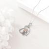 YFN Mom Necklace for Women Sterling Silver mother necklace Mothers Day Birthday Jewelry Gifts for Mother Grandma 18″(Mom necklace with heart pendant)