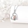 YFN Mom Necklace for Women Sterling Silver mother necklace Mothers Day Birthday Jewelry Gifts for Mother Grandma 18″(Mom necklace with heart pendant)