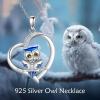 YFN Owl Necklace Inspirational Jewelry Sterling Silver Never Give Up Owl Gifts Moon Star Necklace for Women(Owl Necklace)
