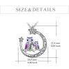 YFN Owl Necklace Inspirational Jewelry Sterling Silver Never Give Up Owl Gifts Moon Star Necklace for Women(Purple Owl Necklace Mom Daughter)
