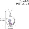 YFN Owl Necklace Inspirational Jewelry Sterling Silver Never Give Up Owl Gifts Moon Star Necklace for Women(Silver Owl Necklace)