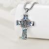 YFN Patron Saint Necklace Sterling Silver Amulet Medal Pendant Religious Protector Jewelry Gifts for Women Men(01. St Michael (Cross))
