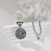 YFN Patron Saint Necklace Sterling Silver Amulet Medal Pendant Religious Protector Jewelry Gifts for Women Men(01. St Michael (Urn))