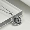 YFN Patron Saint Necklace Sterling Silver Amulet Medal Pendant Religious Protector Jewelry Gifts for Women Men(02. St Christopher)
