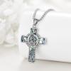 YFN Patron Saint Necklace Sterling Silver Amulet Medal Pendant Religious Protector Jewelry Gifts for Women Men(02. St Christopher (Cross))