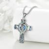 YFN Patron Saint Necklace Sterling Silver Amulet Medal Pendant Religious Protector Jewelry Gifts for Women Men(03. St Jude (Cross))