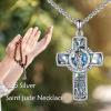 YFN Patron Saint Necklace Sterling Silver Amulet Medal Pendant Religious Protector Jewelry Gifts for Women Men(03. St Jude (Cross))