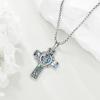 YFN Patron Saint Necklace Sterling Silver Amulet Medal Pendant Religious Protector Jewelry Gifts for Women Men(03. St Jude (Cross))