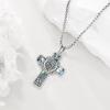YFN Patron Saint Necklace Sterling Silver Amulet Medal Pendant Religious Protector Jewelry Gifts for Women Men(04. St Francis (Cross))
