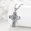 YFN Patron Saint Necklace Sterling Silver Amulet Medal Pendant Religious Protector Jewelry Gifts for Women Men(04. St Francis (Cross))