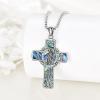 YFN Patron Saint Necklace Sterling Silver Amulet Medal Pendant Religious Protector Jewelry Gifts for Women Men(05. St Florian (Cross))