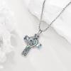 YFN Patron Saint Necklace Sterling Silver Amulet Medal Pendant Religious Protector Jewelry Gifts for Women Men(07. St Andrew (Cross))