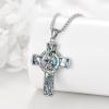 YFN Patron Saint Necklace Sterling Silver Amulet Medal Pendant Religious Protector Jewelry Gifts for Women Men(07. St Andrew (Cross))