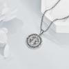 YFN Patron Saint Necklace Sterling Silver Amulet Medal Pendant Religious Protector Jewelry Gifts for Women Men(08. St Benedict)