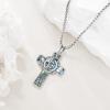 YFN Patron Saint Necklace Sterling Silver Amulet Medal Pendant Religious Protector Jewelry Gifts for Women Men(09. St Peregrine (Cross))