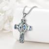 YFN Patron Saint Necklace Sterling Silver Amulet Medal Pendant Religious Protector Jewelry Gifts for Women Men(09. St Peregrine (Cross))