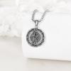 YFN Patron Saint Necklace Sterling Silver Amulet Medal Pendant Religious Protector Jewelry Gifts for Women Men(11. St Brigid)